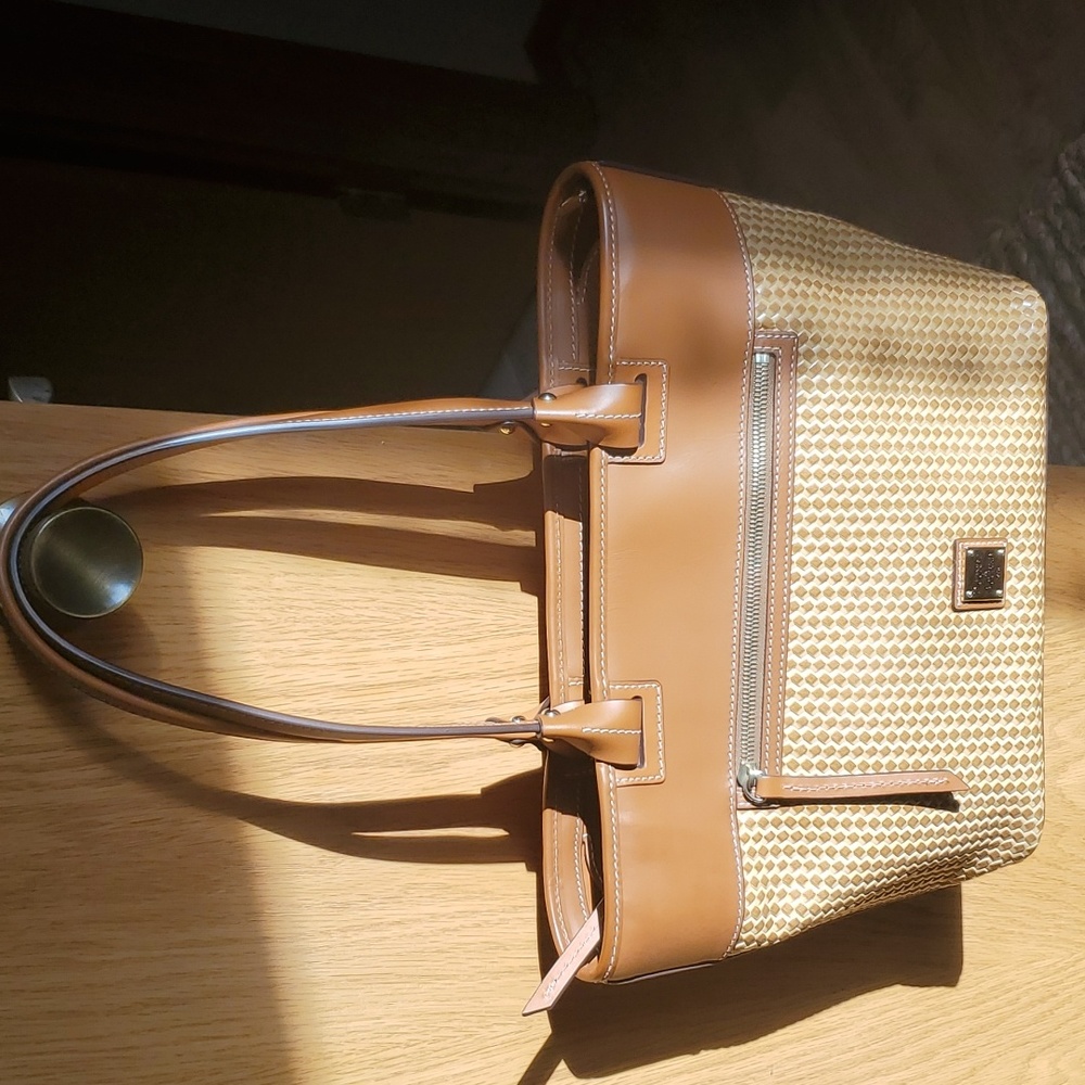 Dooney and Bourke Beacon Leather Woven Zip-top Tote